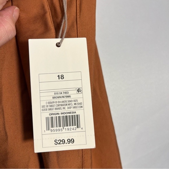 A New Day Pants Womens Size 14 & 18 Orange Bronze Pintuck Slim Ankle NWT - Picture 5 of 10